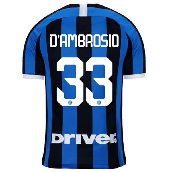 Replicas Camiseta Inter NO.33 D'Ambrosio 1ª 2019/20 Azul
